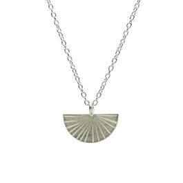 Silver fan necklace